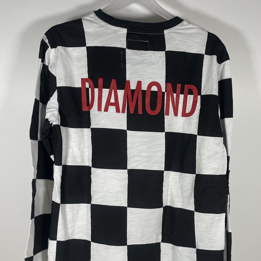 Diamond Supply Co. Black‎ & White Checkered Long Sleeve Shirt - Men's Large